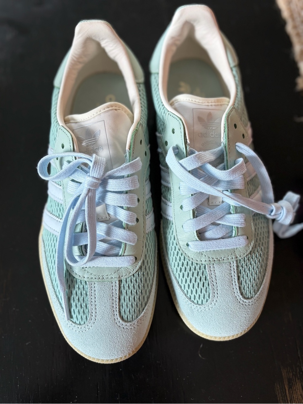 adidas Mint Aqua Suede & Mesh Trainers